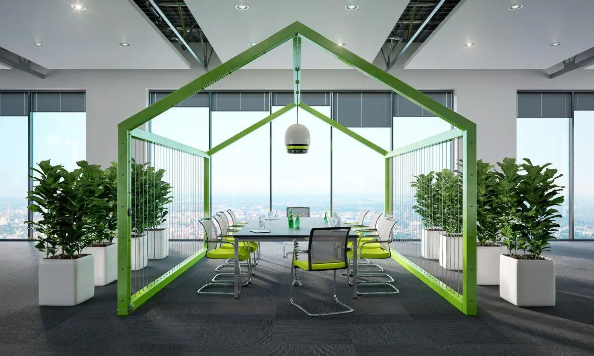 Zielona altana w biurze
